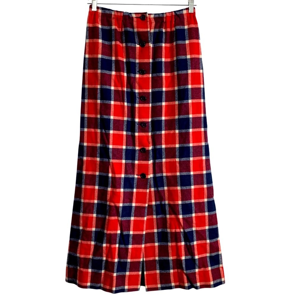 Knockabouts by Pendleton Vintage Plaid 100% Pure Virgin Wool Maxi Skirt